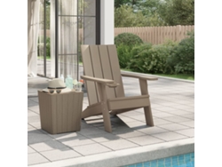 Silla de jardín Adirondack de polipropileno marrón claro de DKD Home Decor