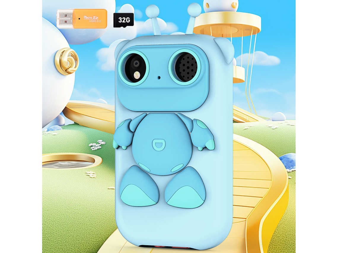 Cámara para niños con pantalla táctil de 2,8 pulgadas, tarjeta de memoria de 32 GB y lector de tarjetas Digitallab (azul)