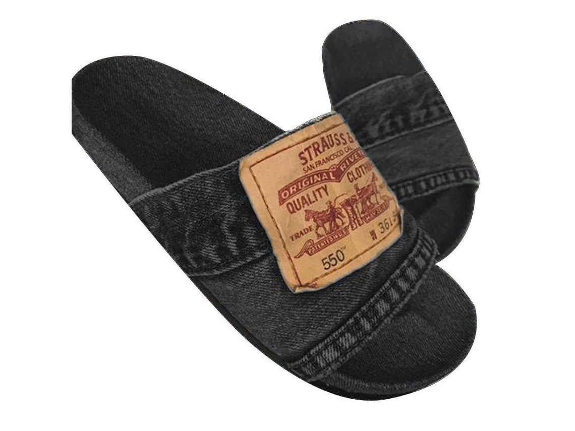 2026-zapatos De Deslizamiento De Vaquero Estilosos Para Mujer Hechos De Vaqueros Reciclados