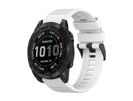 Correa De Reloj Inteligente Para Garmin Fenix 7 Correa De Reloj De Silicona Con Textura Horizontal De 22 Mm Con Herramienta De Extracción Blanca VE...