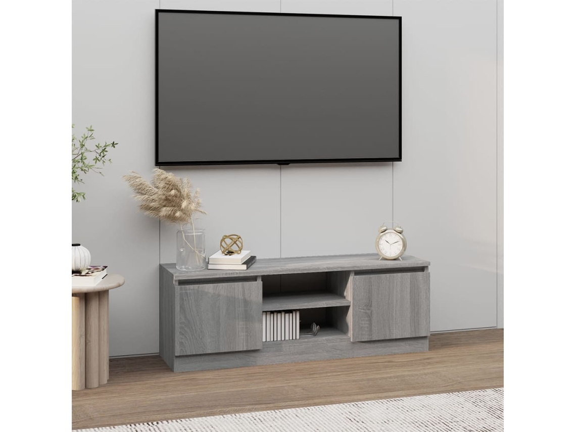 Estantería/Mueble de TV con Puerta 102X30X36 Cm Gris Sonoma