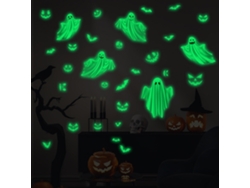 Ats-3 Piezas Pegatinas Luminosas De Fantasmas Y Murciélagos Para Halloween, Calcomanías Brillantes En La Oscuridad Para Fiesta De Halloween