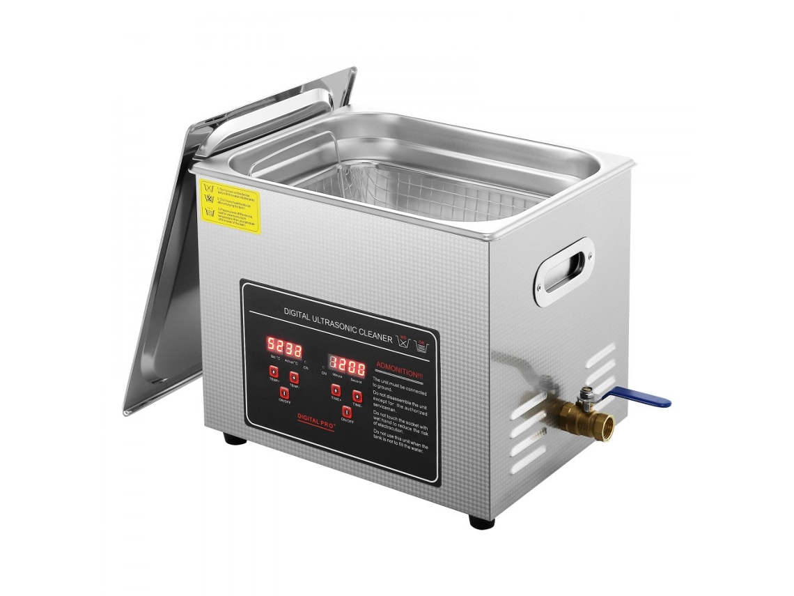 Máquina de limpieza ultrasónica de 10L en acero inoxidable 304 con calefacción Tekmaquinas