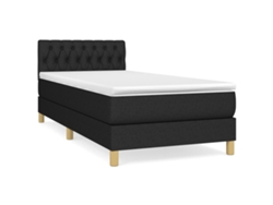 Maison Exclusive - Cama Box Spring Con Colchón Tela Negro 90x190 Cm