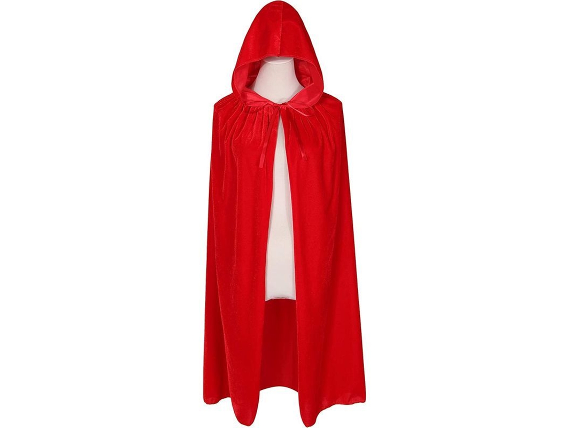 Capa Con Capucha De Terciopelo Para Niños, Ideal Para Fiestas De Disfraces De Navidad Y Halloween (roja)
