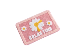 2026-alfombra De Baño Anti-deslizante Suave Lavable, Set De Tapetes Para Ducha Toilette - Flor Margarita (rosa)