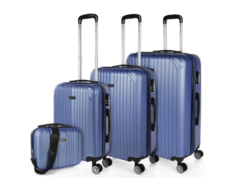 Juego De Maletas Rígidas Abs ITACA Sevron azul zafiro (49X76x30 Cm - 68L)