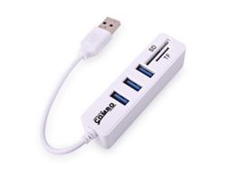 Concentrador Lector De Tarjetas De Memoria Mini Usb 2.0 + Concentrador Usb Blanco*