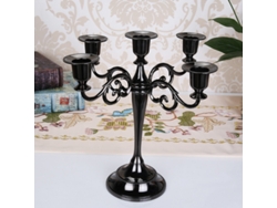 Candelabro De Estilo Europeo (de Cinco Cabezas Negras) Para Cenas A La Luz De Las Velas, Restaurantes, Hoteles Y Decoración Del Hogar.