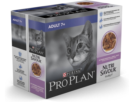 Pienso para Gatos PURINA PRO PLAN (10x85g - Húmedo - Senior - Sabor: Pavo)
