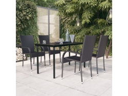 Juego de comedor de jardín de 5 piezas DKD Home Decor en negro