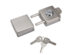 Cerradura para puerta de cristal de 10-12 mm, sin marca.