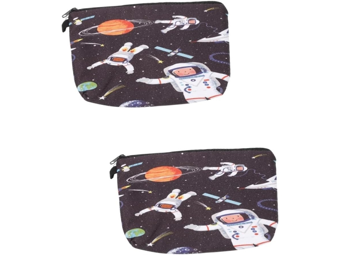 Neceser De Viaje De 2 Piezas Con Estampado Y Bolsillos Que Ahorran Espacio.