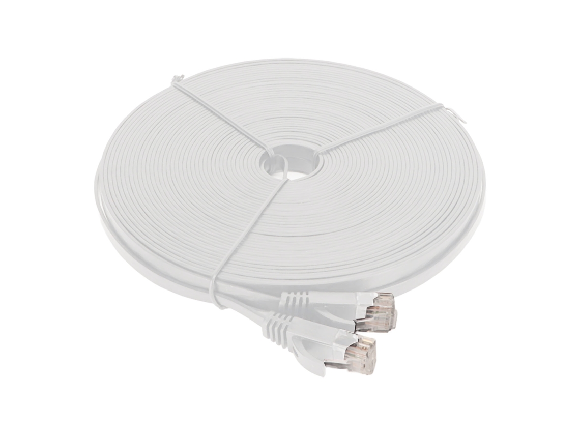 Cable De Red Gigabit Cat6 De 20 M Y 1000 Mbps Con Conector Rj45 Para Routers Y Portátiles - Blanco