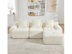 Sofá Modular 3 Plazas 268×102×78 Cm - Memory Foam, L En Forma, Sin Montaje - Beige