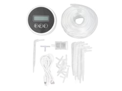 Sistema de riego automático con pantalla LCD, alimentado por USB/pilas, bomba con temporizador para 10 plantas de interior, riego por goteo inteligente.