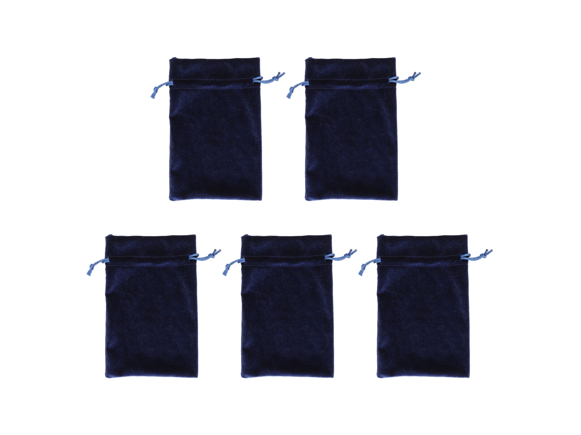 5 Bolsas De Regalo Multifuncionales De Terciopelo Suave Con Cordón Para Guardar Joyas Y Otros Objetos - Azul