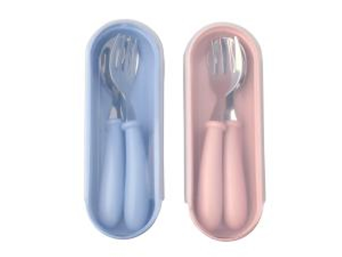 Juego de cubiertos infantiles - Tenedor y cuchara de acero inoxidable RNEMITERY