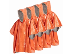 4 Pack Poncho De Chuva De Emergência Com Cobertor Térmico Resistente Ao Clima Para Camping E Sobrevivência Ao Ar Livre