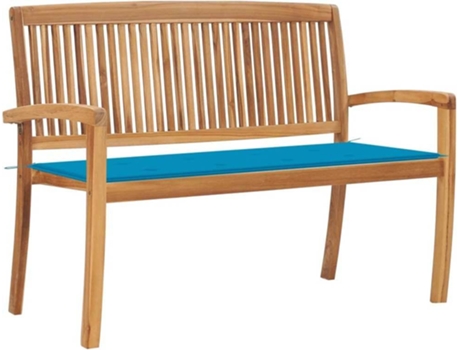 Banco de exterior VIDAXL Azul Teca (128.5x57.5x90 cm)