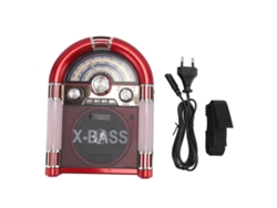 Altavoz Bluetooth Con Radio Am/fm/sw, Estilo Retro, Recargable, Tarjeta Usb, Unidad De Cd/dvd, Color Rojo, Enchufe Europeo.