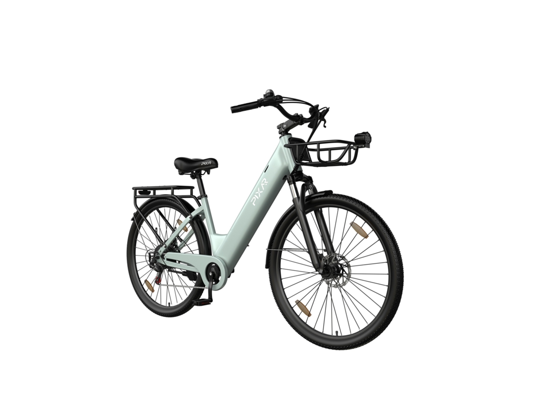 Bicicleta Elétrica Urbana Pixar C1 Pro, Bateria De 36v 18ah, Caixa De Velocidades Shimano De 7 Velocidades, Travões Hidráulicos.