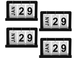 Calendario Perpetuo De Madera Oscura, Juego De 4