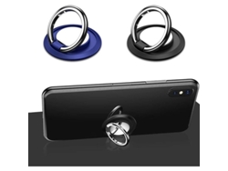Soporte De Anillo Para Teléfonos Móviles (paquete De 2), Rotación De 360°, Ultrarresistente, Compatible Con Smartphones Y Tablets, Color Negro Y Azul.