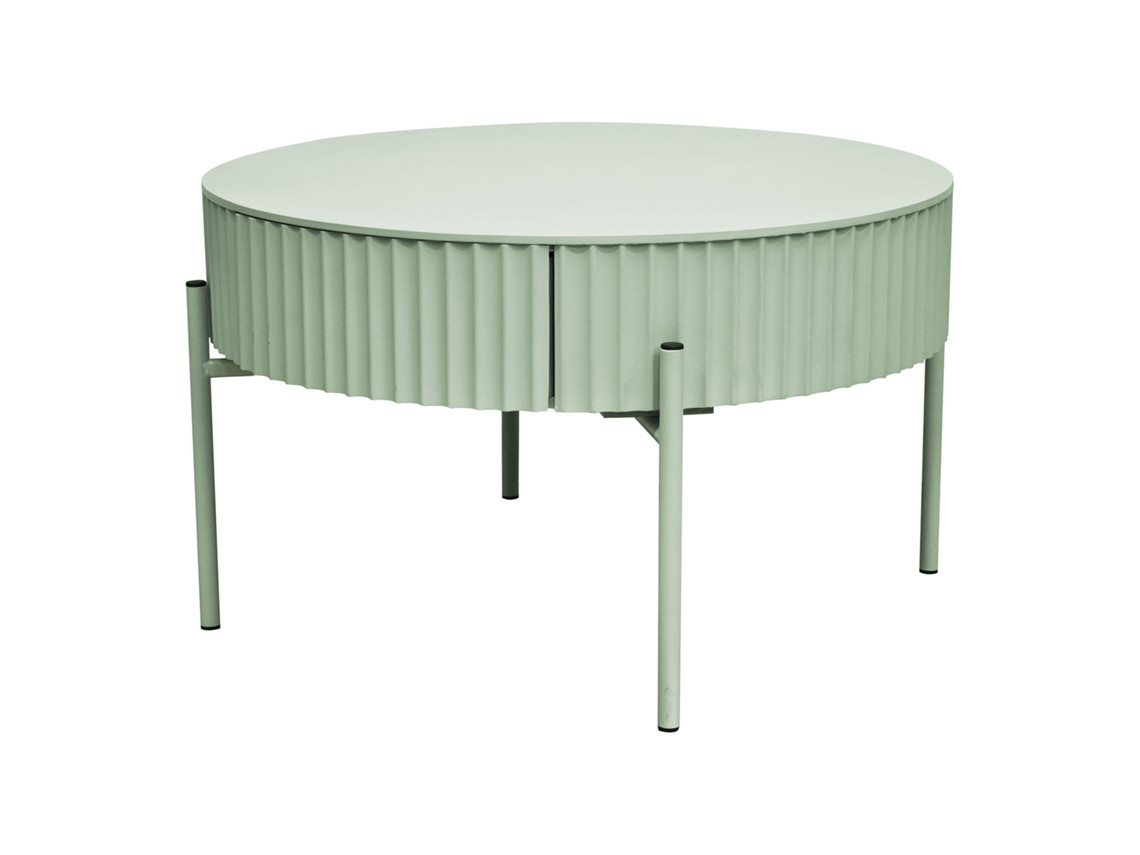 Mesa de centro redonda Rill con cajón 36 x Ø60 cm Verde Menta [EN.CASA]
