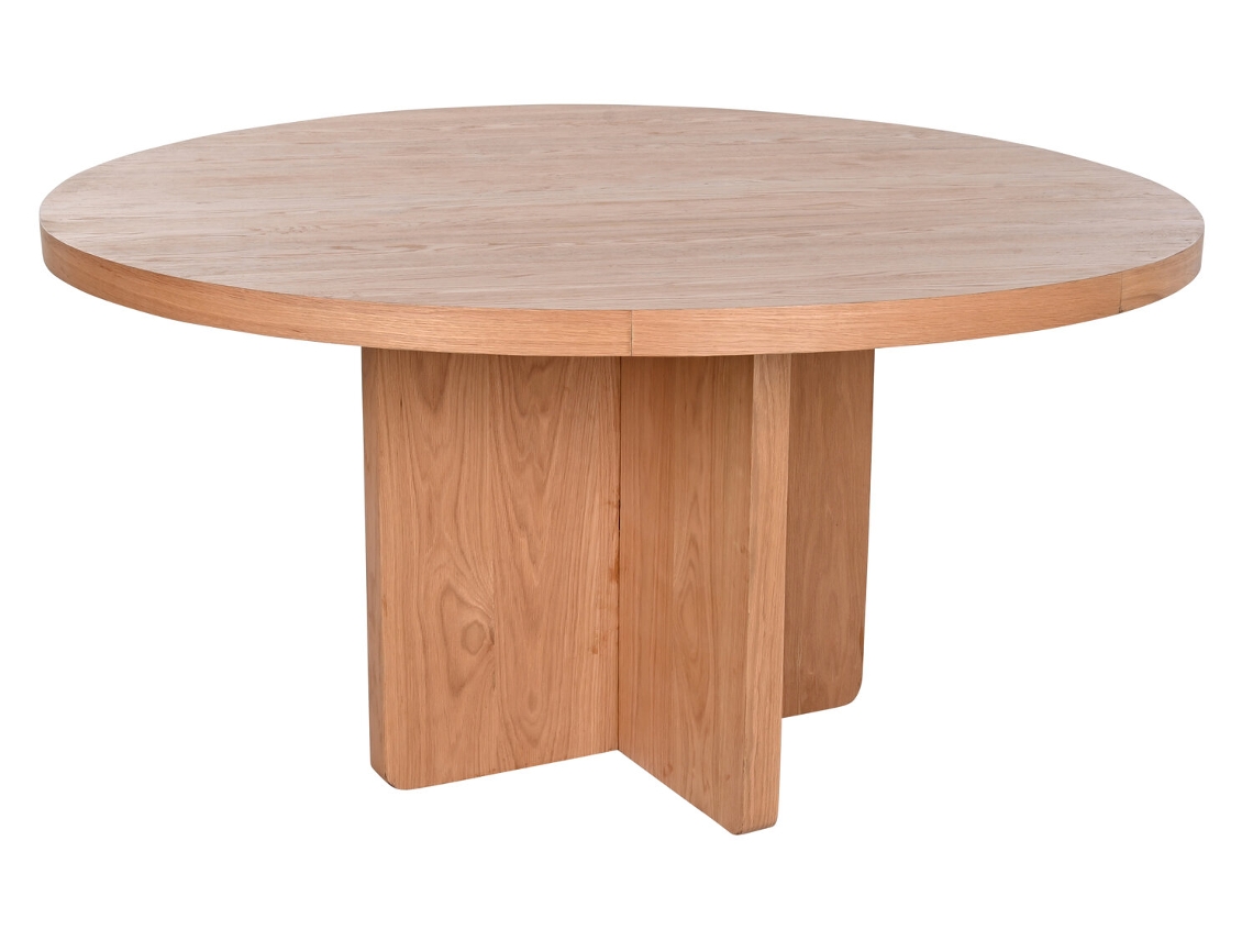 Mesa Redonda Comedor Roble Mdf Veneer 152x152x76cm