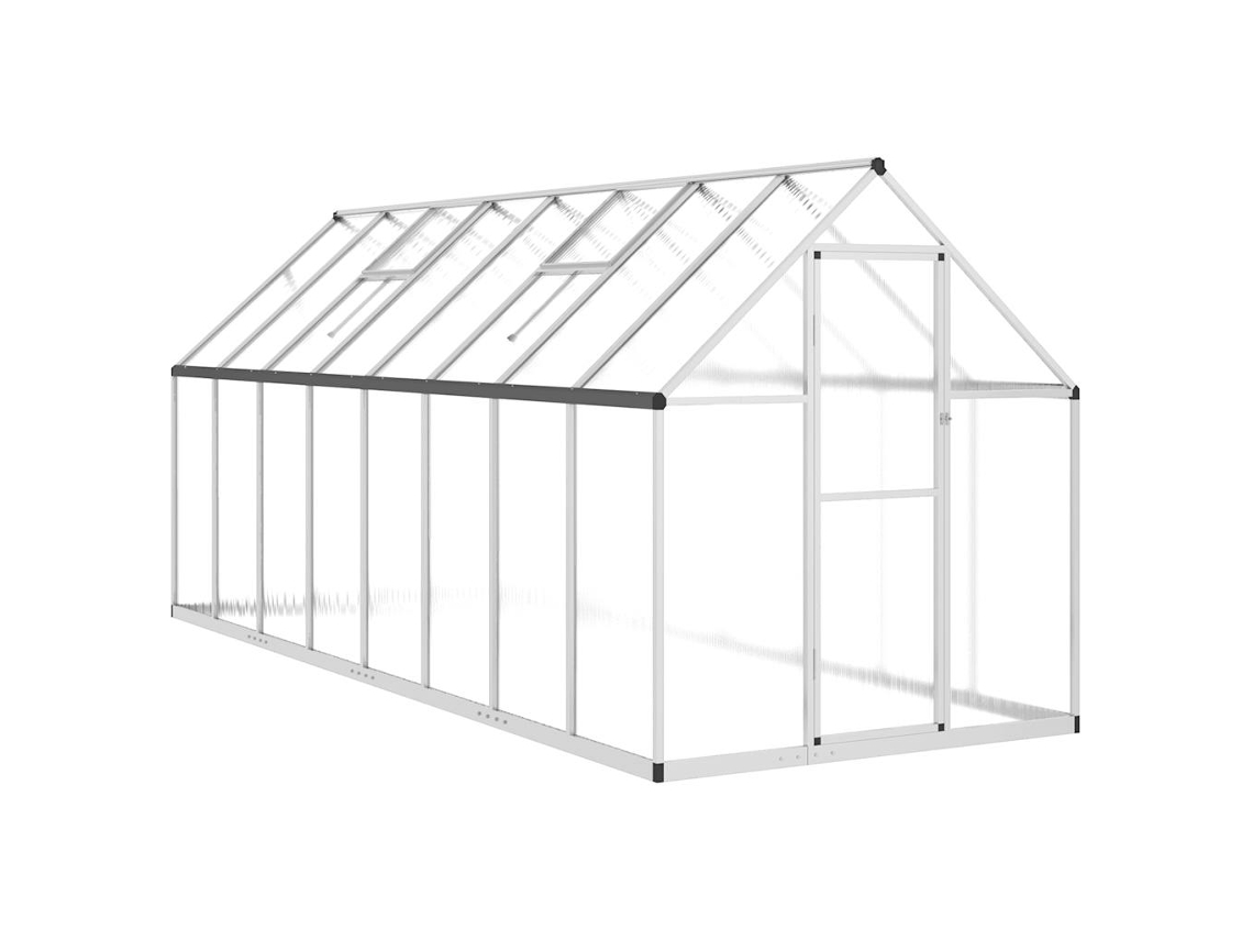 Maison Exclusive - Invernadero Con Marco Base Aluminio Plateado 445x169x195 Cm