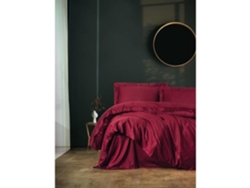 Juego De Cama - Funda Nórdica 220 X 240 Cm + 2 Fundas De Almohada 60 X 60 Cm - Satén De Algodón - Rojo
