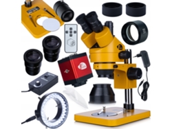 Microscopio trinocular 7–45x con cámara Full HD HDMI/VGA – Inspección y soldadura | Lente Barlow 0,5x | Iluminador LED