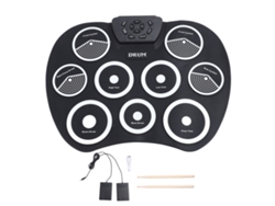 Ats-batsería Electrónica Portátil Usb Silicona 9 Pad Roll Up Con Pedal Y Baquetas Para Practicar