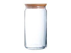 Bote Hermético Redondo En Vidrio Con Tapa De Madera LUMINARC (1,5L)
