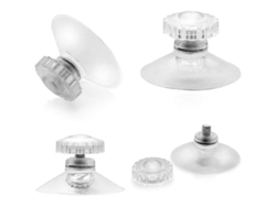 20 Copos de Sucção com Rosca e Porcas Filetadas Ø5,3mm Transparente para Carro, Camping, Janela, Visor Solar