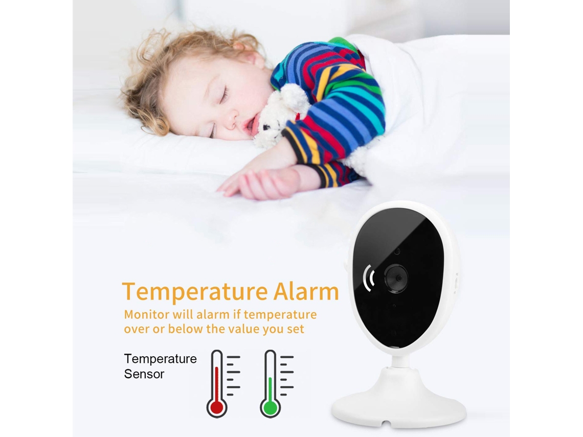 Cámara Inteligente De Vigilancia Para Bebés En Interiores Con Visión Nocturna, Detección De Temperatura Y Micrófono Incorporado.