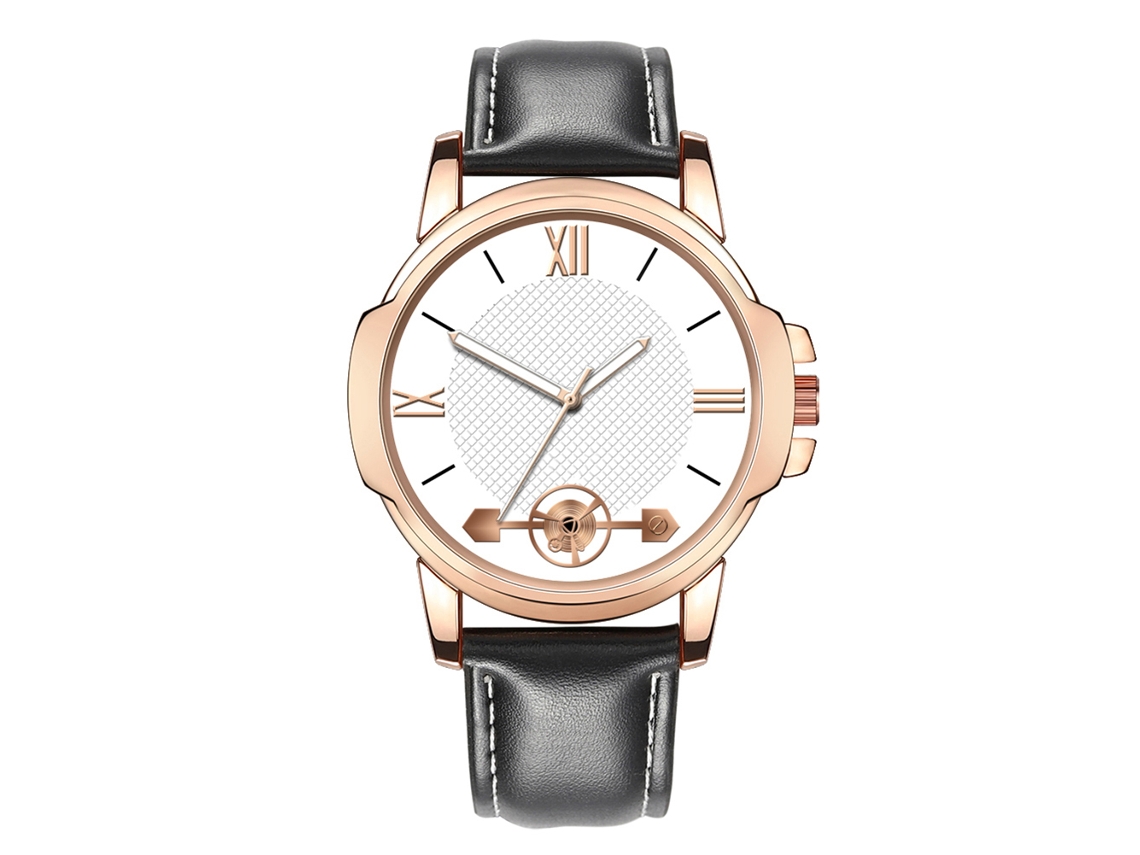 Reloj De Negocios Zhoulianfa Para Parejas, Correa De Pu, Cuarzo De Aleación (negro)