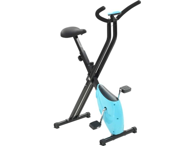 vidaXL Bicicleta estática X-Bike resistencia de cinta azul