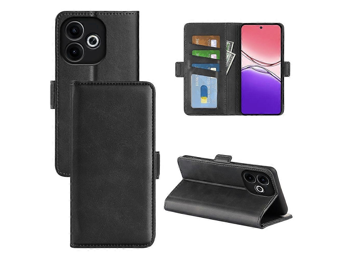 Funda Tipo Cartera De Piel De Becerro Con Textura Para Oppo A5 Pro 5g