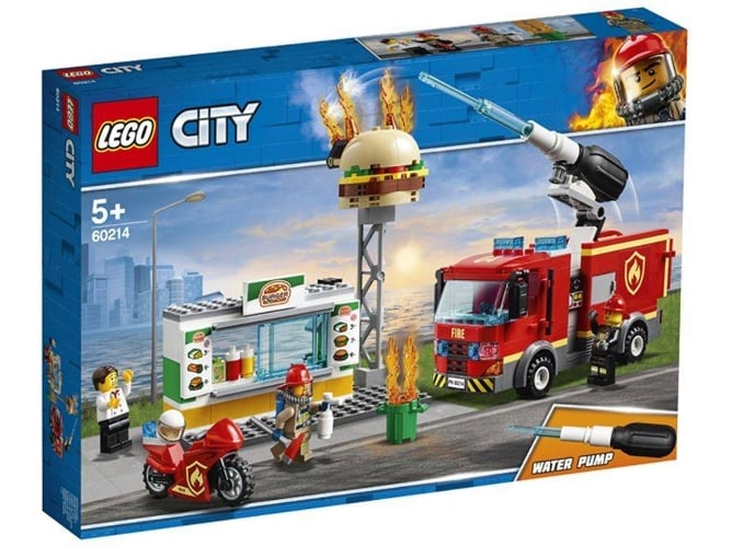 LEGO City: Lucha contra el fuego en la hamburguesería - 60214 (Edad Mínima: 5 - 327 Piezas)