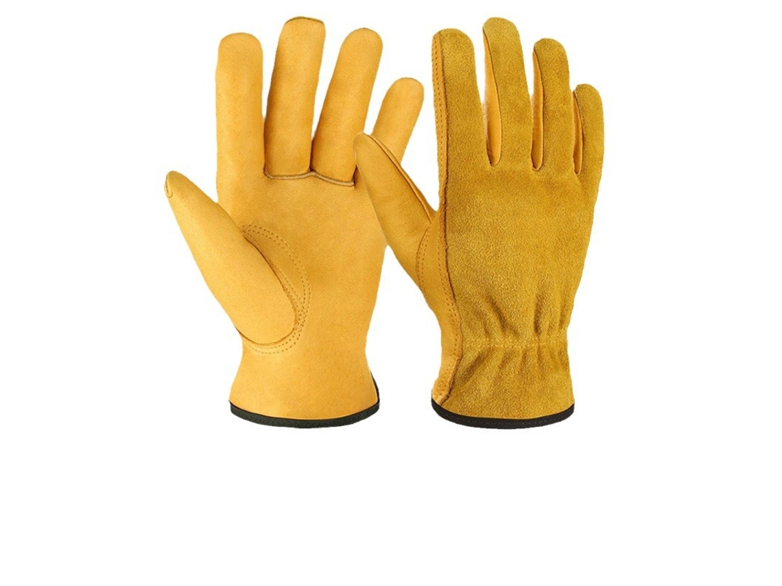 Luvas De Trabalho Unissex – Couro Resistente A Espinhos – Para Jardim, Construção, Madeira – Respiráveis, Bom Grip, Tamanho M