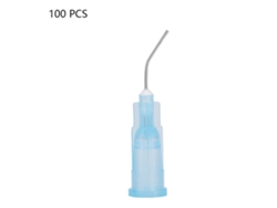 100 Pontas De Agulha De Irrigação Dental Descartáveis Pré-curvadas (25g 0.5mm)
