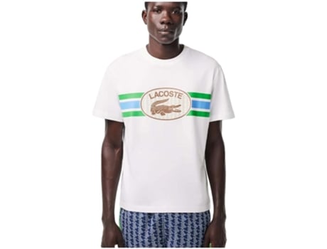 Camiseta de Hombre LACOSTE Corta Monogram Regular Blanco (M)