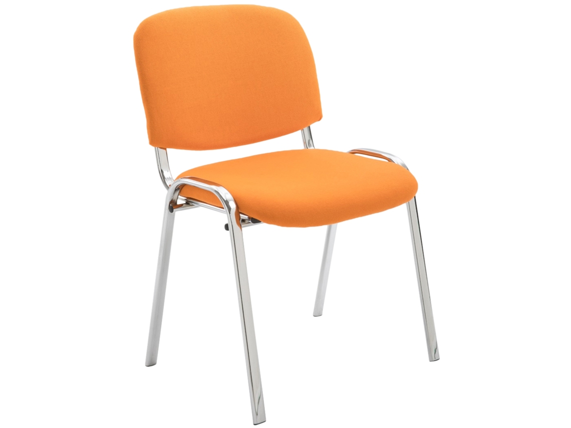 Silla de visita Ken en tela cromada naranja CLP