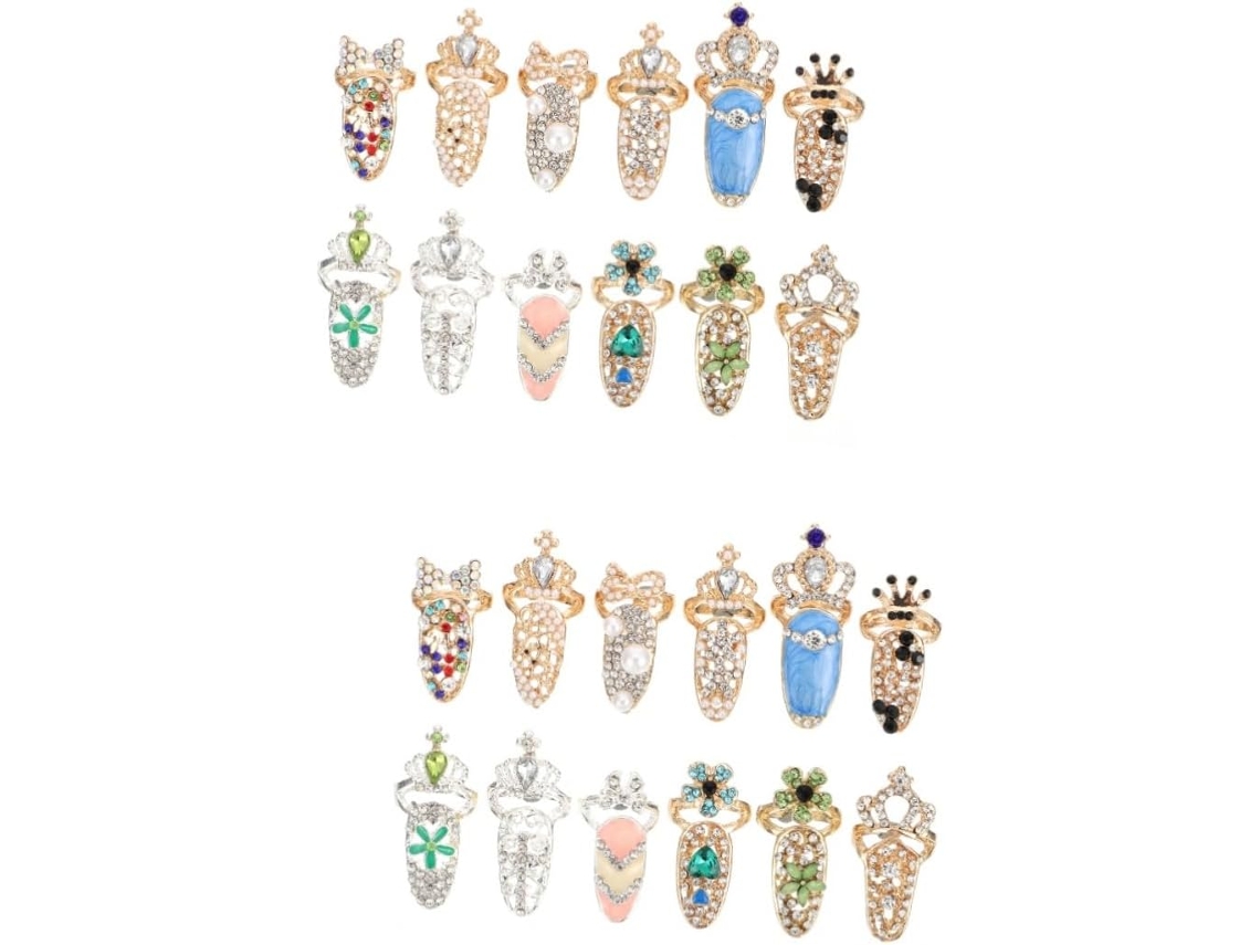 24pièces Accesorios De Décoration Para Halloween Anneaux Délicats Manucure Des Doigts Bijoux De ...