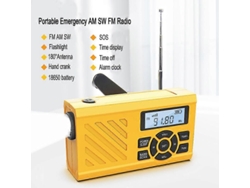 Radio portátil Luxora FM AM SW con receptor de radio de emergencia SOS, manivela, linterna, alarma y cargador de teléfono celular. GOKOCO