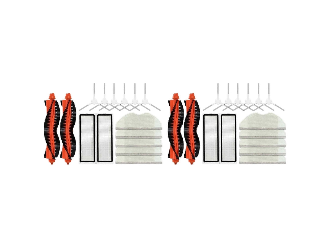 Conjunto de 2 peças de reposição para aspirador robô Xiaomi S40c / E101: escova lateral principal, pano de limpeza e filtro HEPA.