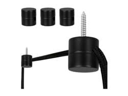3 Ganchos De Techo Para Lámparas Colgantes, Gancho De Metal Negro + Gancho De Plástico Para Lámparas De Techo
