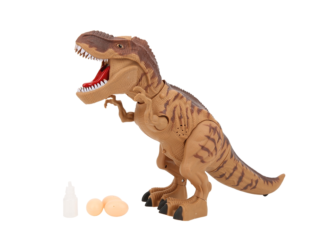 Ats-figuras De Dinosaurios Eléctricos Con Luz Música Caminar Spray Modelos De Animales Juguetes Novelty Para Niños Marrón